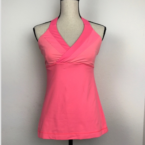 Lululemon pink Tank Top Color Block Sz 8 - Picture 1 of 8